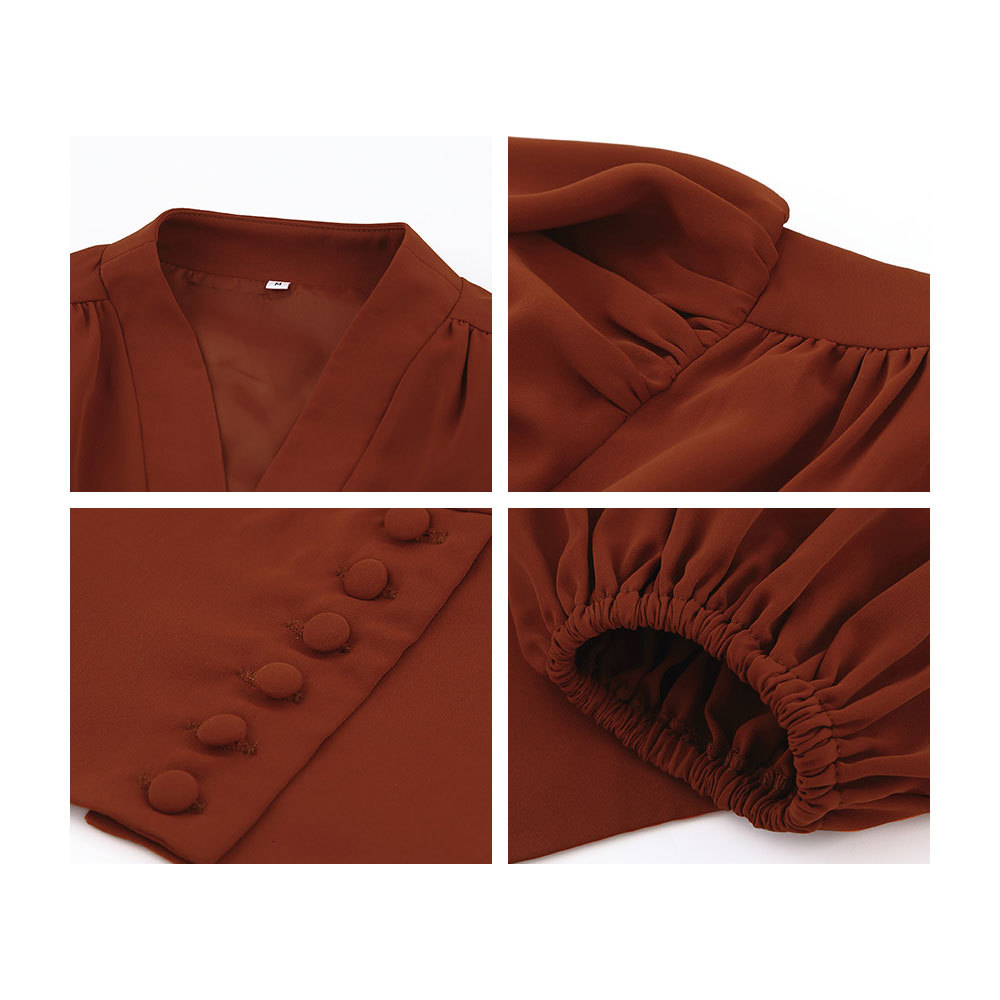 2021 New Casual Solid Single-breasted Cropped Tops Women Elegant Lantern Sleeve v Neck Blouse Office Lady Shirts High Quality R9bd, As photo
2021 New Casual Solid Single-breasted Cropped Tops Women Elegant Lantern Sleeve v Neck Blouse Office Lady Shirts High Quality R9bd, As photo