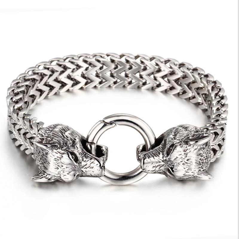 Link, Chain Stainless Steel Bracelet For Men's Retro Punk Nordic Viking Wolf Head Mesh Silver Color Rock Cycling Jewelry Gift
Link, Chain Stainless Steel Bracelet For Men's Retro Punk Nordic Viking Wolf Head Mesh Silver Color Rock Cycling Jewelry Gift