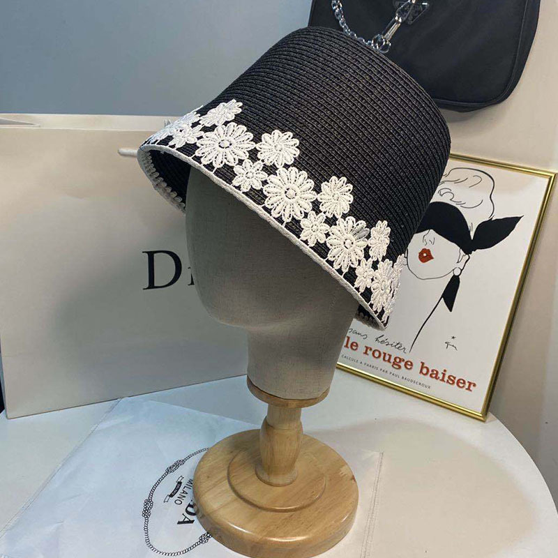 2021 New Women Lace Flower Trimmed Beach Sun Cap Bucket Straw Upf50 Travel Foldable Brim Summer Uv Ladies Derby Hat Ohev, White
2021 New Women Lace Flower Trimmed Beach Sun Cap Bucket Straw Upf50 Travel Foldable Brim Summer Uv Ladies Derby Hat Ohev, White