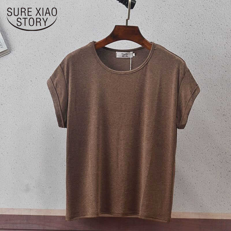 Women shirt fashion ladies tops harajuku shirts office lady black color short sleeve Solid O-Neck women clothing 3722 50 210527, Brown
Women shirt fashion ladies tops harajuku shirts office lady black color short sleeve Solid O-Neck women clothing 3722 50 210527, Brown