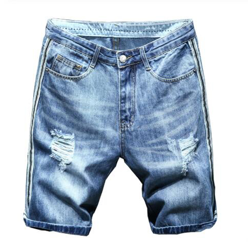2021 New Men's Male Fashion Casual Stripe Lines Patchwork Ripped Shorts Summer Knee Length Holes Thin Denim Jeans P0v5, Blue
2021 New Men's Male Fashion Casual Stripe Lines Patchwork Ripped Shorts Summer Knee Length Holes Thin Denim Jeans P0v5, Blue