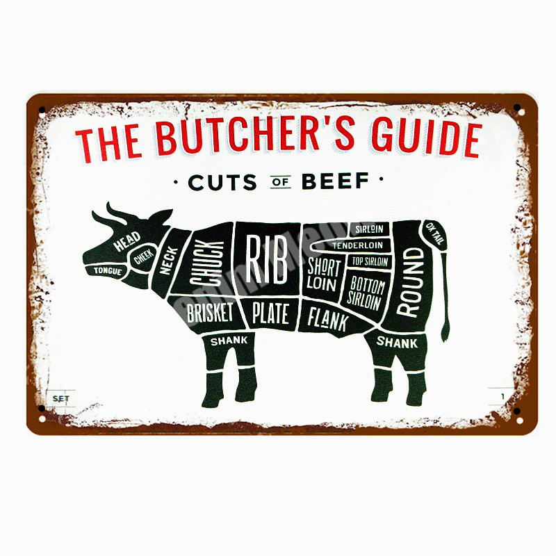 BUTCHERS GUIDE Vintage Meta Signs Cut Beef Cow Chicken Pork Duck Poster Kitchen Decorative Pates Paque Wa Stickers N286b
BUTCHERS GUIDE Vintage Meta Signs Cut Beef Cow Chicken Pork Duck Poster Kitchen Decorative Pates Paque Wa Stickers N286b