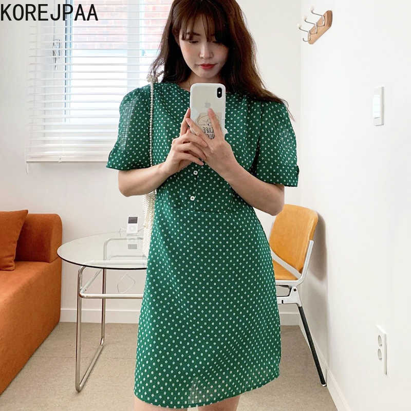 Korejpaa Women Dress Summer Korean Fashion Chic Retro Floral O Neck Single Breasted Slim Short-sleeve Print Dresses Female 210526, Black
Korejpaa Women Dress Summer Korean Fashion Chic Retro Floral O Neck Single Breasted Slim Short-sleeve Print Dresses Female 210526, Black