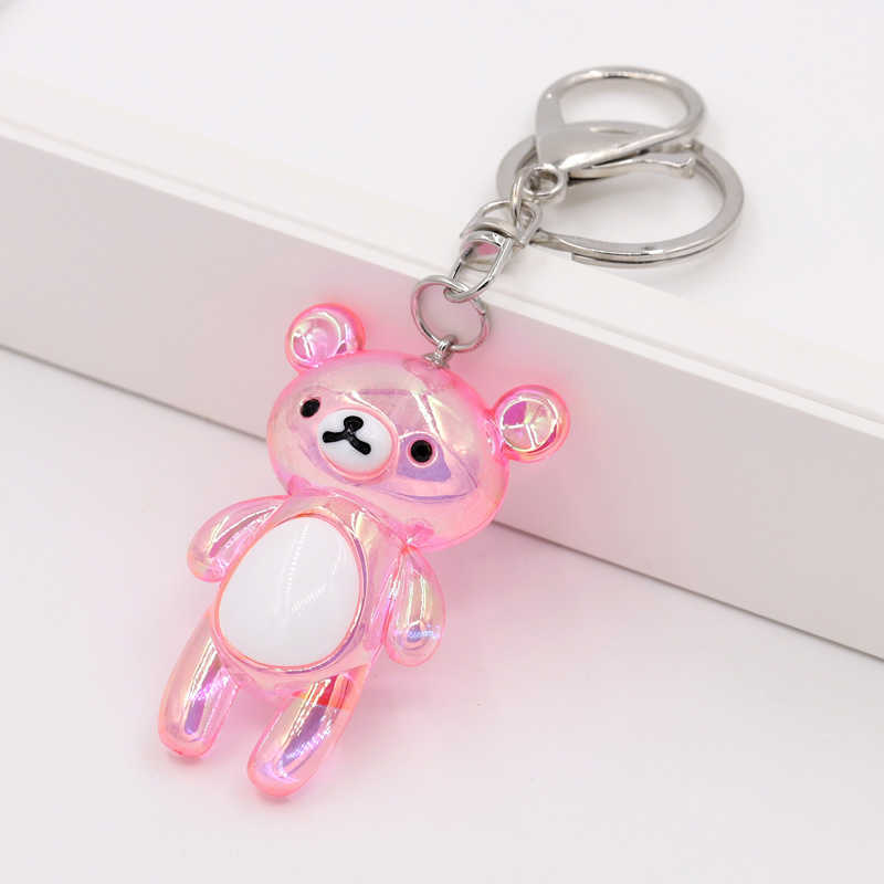 Key Chain Accessories for Women Bag Decoration Pendant Cute Bear Keychains Jewelry Car Key Ring Boy Girl Gifts G1019