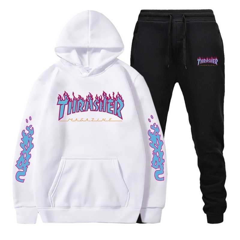 2021 new hooded Pullover trend leisure sports blue thrasher flame sweater men' wear, White
2021 new hooded Pullover trend leisure sports blue thrasher flame sweater men' wear, White