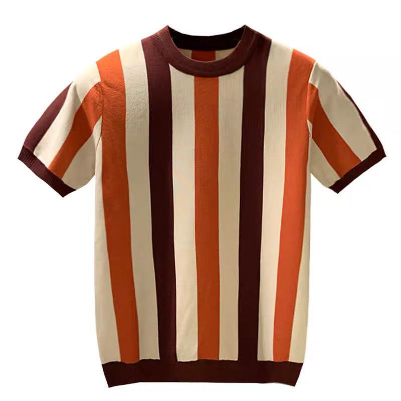 Men and Women Summer Cotton Round Retroreal Striped Short-sleeved T-shirt Slim Casual Top, Blue
Men and Women Summer Cotton Round Retroreal Striped Short-sleeved T-shirt Slim Casual Top, Blue