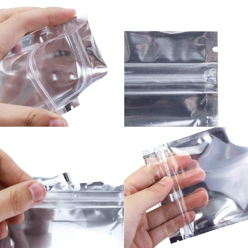 17 Size Mylar Smell Proof Bags Resealable Flat Self seal Bags Food Storage Packaging Pouch Clear Silver Aluminum Foil Bags LX4267