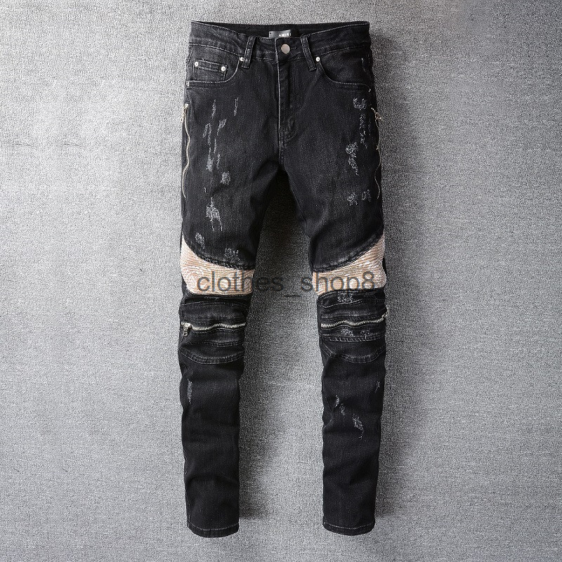 2022 Men's Jeans designer Amir pants casual hip hop high street worn out and worn washed splash ink color painting Slim Fit Jeans Men's #809, Blue
2022 Men's Jeans designer Amir pants casual hip hop high street worn out and worn washed splash ink color painting Slim Fit Jeans Men's #809, Blue