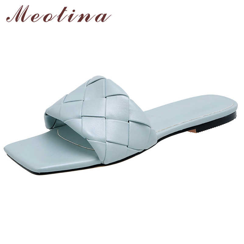 Meotina Shoes Women Flat Slippers Square Toe Fashion Slides Ladies Summer Causal Female Sandals Black Blue White Large Size 3-9 210608
Meotina Shoes Women Flat Slippers Square Toe Fashion Slides Ladies Summer Causal Female Sandals Black Blue White Large Size 3-9 210608