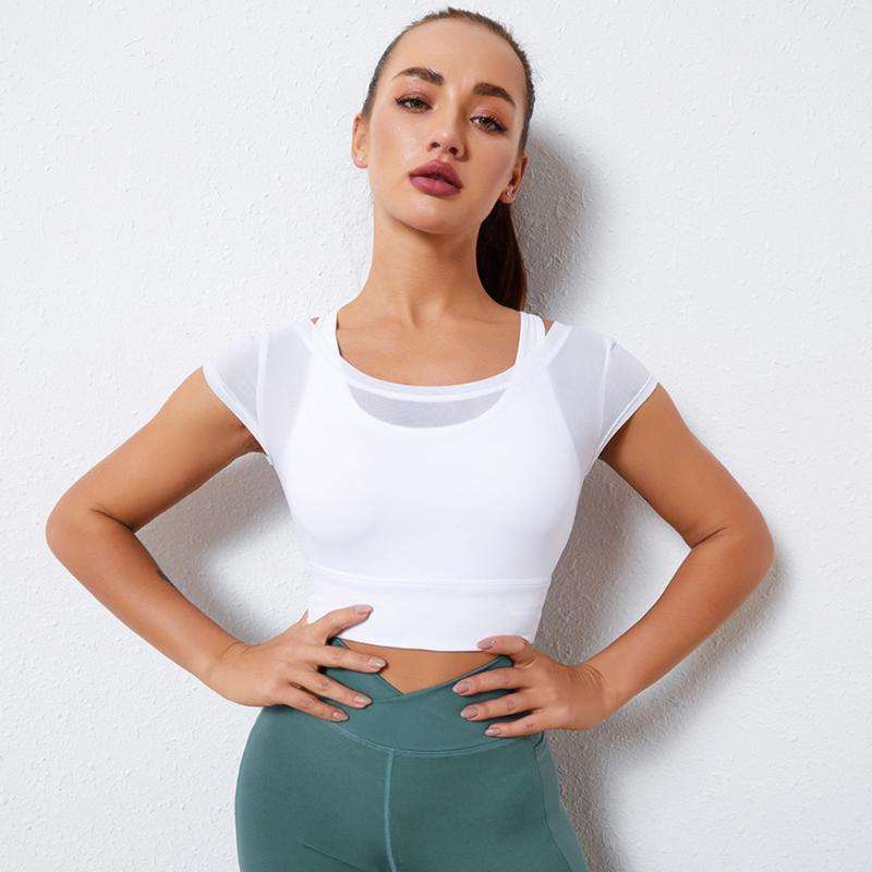 Yoga Top Mesh Shirt With Bra Padded Short Sleeves Quick Dry Gym Fitness Shirts 7478 Crop Tops Sportswear, Green
Yoga Top Mesh Shirt With Bra Padded Short Sleeves Quick Dry Gym Fitness Shirts 7478 Crop Tops Sportswear, Green
