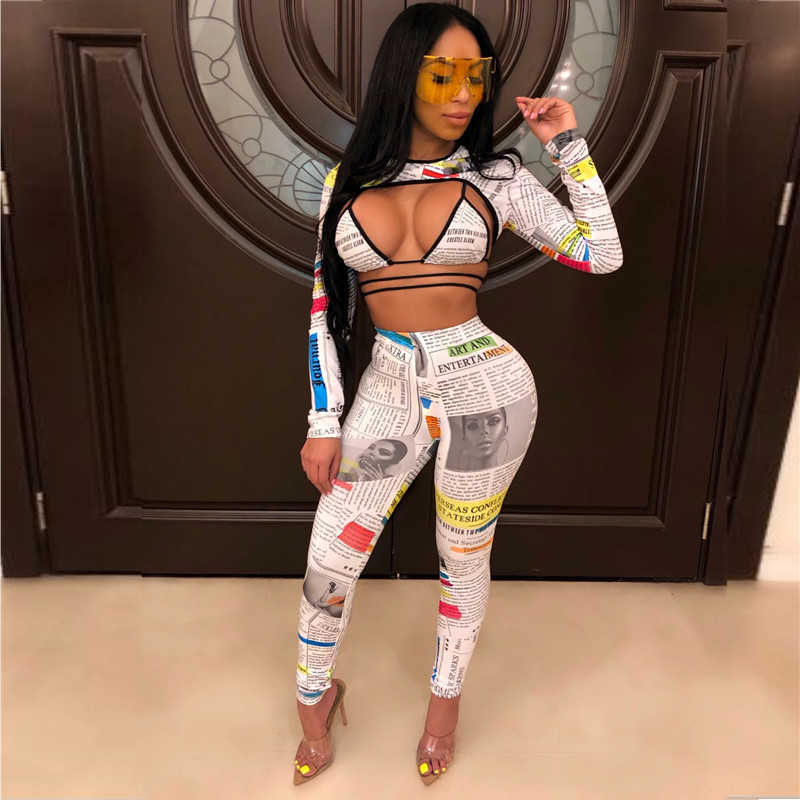 ANJAMANOR Fashion Newspaper Print Sexy Long Sleeve 3 Piece Set Bandage Pant Matching Sets Fall Club Outfits for Woman D36-AA89 X0612, Beige
ANJAMANOR Fashion Newspaper Print Sexy Long Sleeve 3 Piece Set Bandage Pant Matching Sets Fall Club Outfits for Woman D36-AA89 X0612, Beige