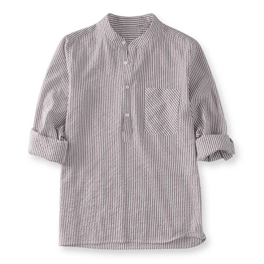 Half Button Up Shirt Men Vertical Pinstripe Shitrs Chest Pocket Stand Collar Long Sleeve Shirts 5XL Drop 210527, Black
Half Button Up Shirt Men Vertical Pinstripe Shitrs Chest Pocket Stand Collar Long Sleeve Shirts 5XL Drop 210527, Black