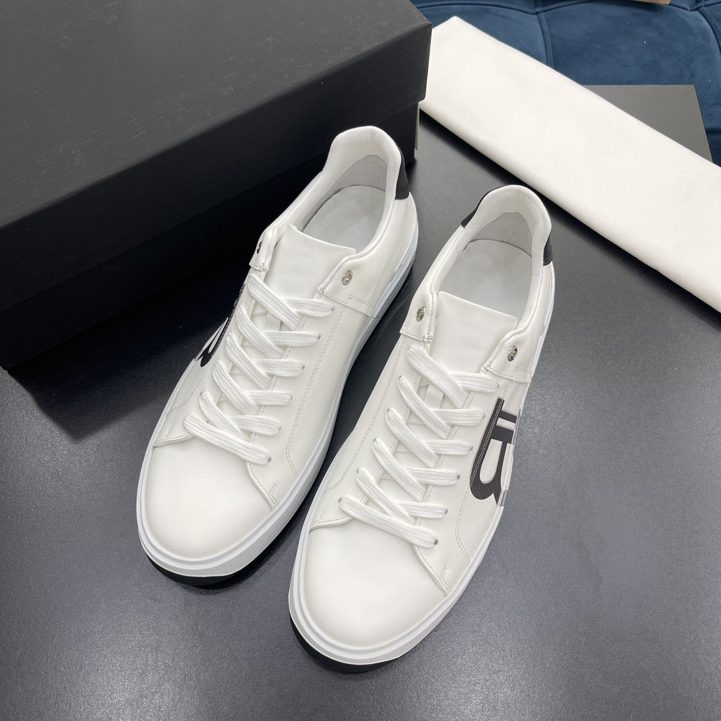 Low-cut designer men's shoes fashion luxury classic joint brand lace-up flat leather sneakers size 39-44
