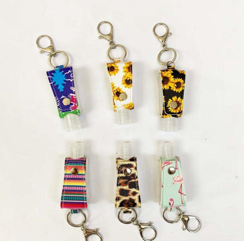 Leather Cover Bottle Sleeve for 30ml Hand Sanitizer Women Backpack Pendant Keychain Accessories Suower 100pcs GGE1800 Free shipping