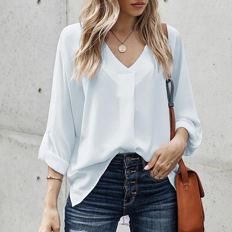 Women' Blouses & Shirts Women Tops And Bloues Long Sleeve Buckle V-neck T-shirt Solid Shirt Top Blusas Elegantes Chemisier Femme, Black
Women' Blouses & Shirts Women Tops And Bloues Long Sleeve Buckle V-neck T-shirt Solid Shirt Top Blusas Elegantes Chemisier Femme, Black