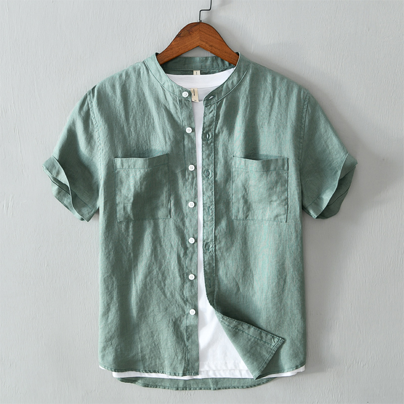 2021 New Stand Collar Pure Linen Summer White Short Sleeve Fashion Shirts for Men Casual Comfortable Shirt Mens Camiseta 6l52, Gray
2021 New Stand Collar Pure Linen Summer White Short Sleeve Fashion Shirts for Men Casual Comfortable Shirt Mens Camiseta 6l52, Gray