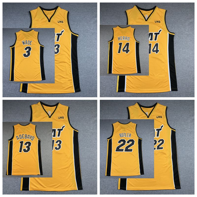 Miami Heat NCAA Men Jimmy 22 Butler Basketball Jerseys Dwyane 3 Wade Tyler 14 Herro 13 Adebayo City 2021 edition Jersey yellow sales, Black;red
Miami Heat NCAA Men Jimmy 22 Butler Basketball Jerseys Dwyane 3 Wade Tyler 14 Herro 13 Adebayo City 2021 edition Jersey yellow sales, Black;red