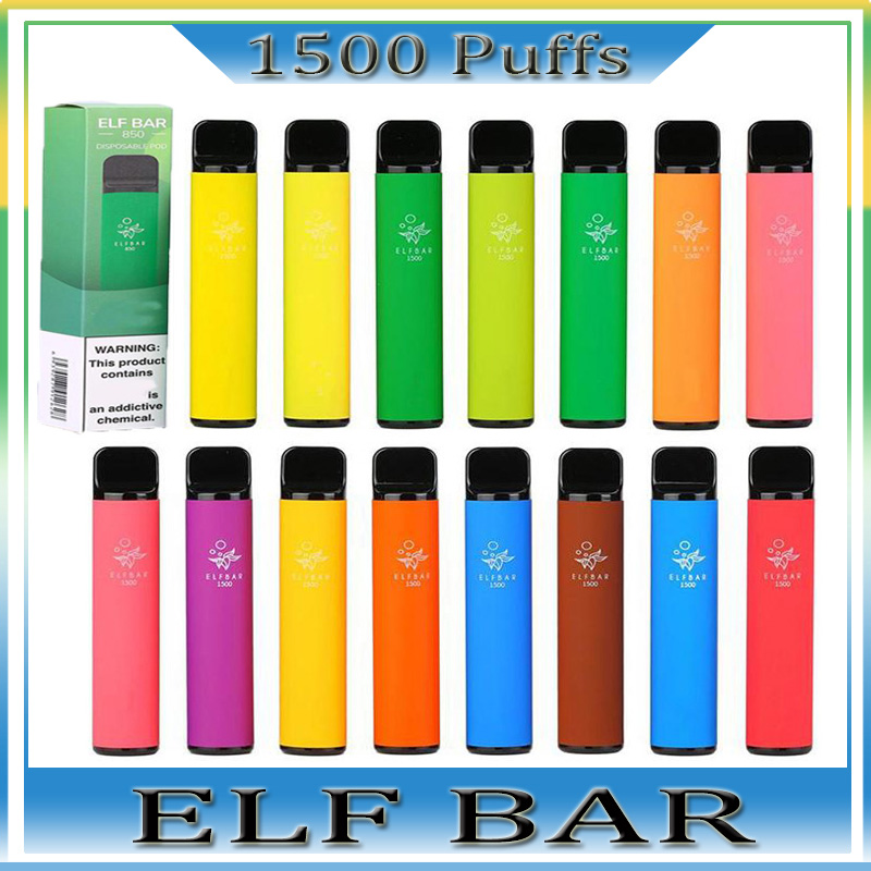 ELF Bar 1500 Puffs E-Cigarette Disposable Pod Device 1500Puffs 850mAh Battey 4.8ml Pods Cartridge Vapes Kit disposables 16 Colors 2% Ni Strength Vs Puff Bar Plus от DHgate WW