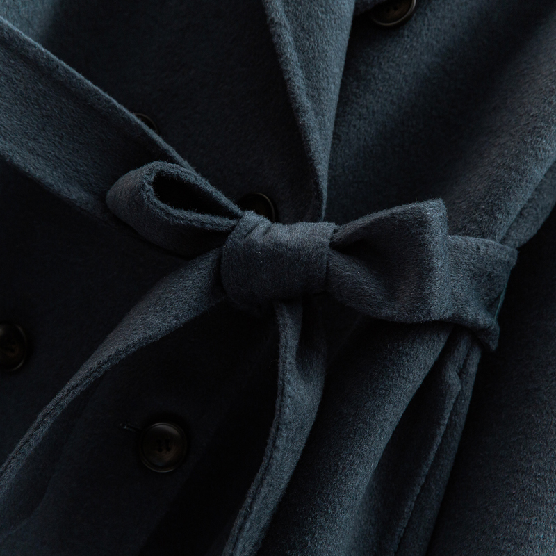 Autumn Winter wool coat Single breasted Maxi coat 210218