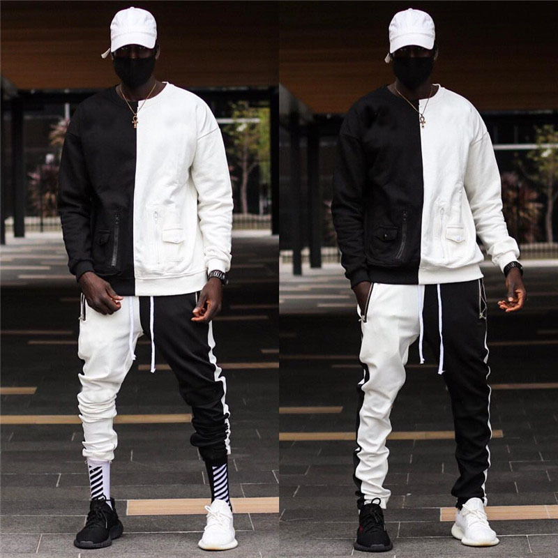 Tracksuit Men's Running Set Winter Running Two Piece Set Hooded Jacket Pants Sport Jogging Suits For Men Jooging Homme 201210