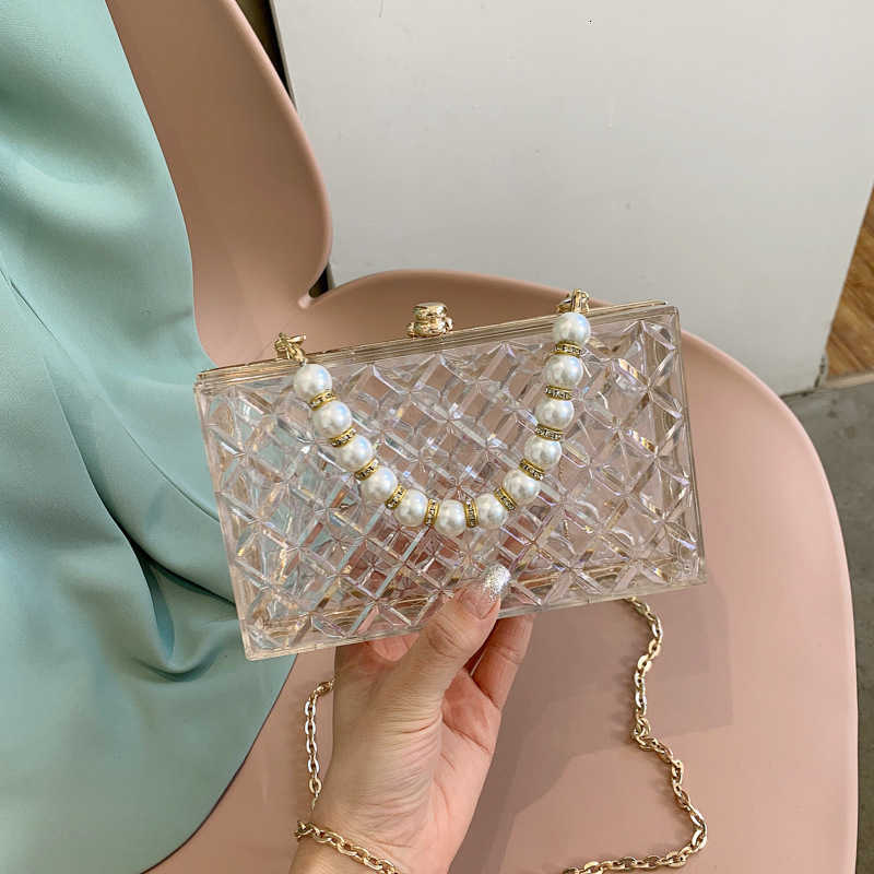Personalized Fashion Pearl Square Acrylic Transparent Evening Lingge Msenger Bag Chain Small Fragrance Dinner Bag, White
Personalized Fashion Pearl Square Acrylic Transparent Evening Lingge Msenger Bag Chain Small Fragrance Dinner Bag, White