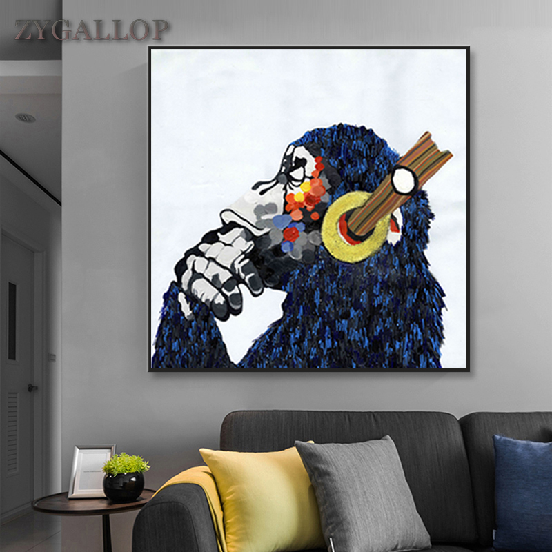 Abstract Monkey Canvas Painting Animal Wall Art Oil Painting Headphones Monkey Wall Pictures Print for Living Room Decor Posters
Abstract Monkey Canvas Painting Animal Wall Art Oil Painting Headphones Monkey Wall Pictures Print for Living Room Decor Posters