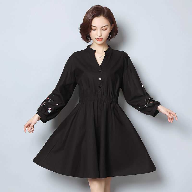 Big Sale Spring/Summer Fashion Casual Loose Dress Elegant Large-size Lantern Sleeve Embroidered Women's 210615, Black
Big Sale Spring/Summer Fashion Casual Loose Dress Elegant Large-size Lantern Sleeve Embroidered Women's 210615, Black