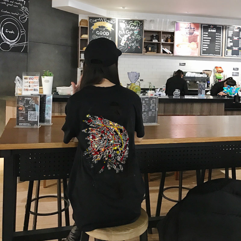 2021 New Clothes Hot Drill Short Sleeve Tshirt Diamond Stone Women Shirt t Female T-shirt Top Casual Woman Tee R576, As shown
2021 New Clothes Hot Drill Short Sleeve Tshirt Diamond Stone Women Shirt t Female T-shirt Top Casual Woman Tee R576, As shown