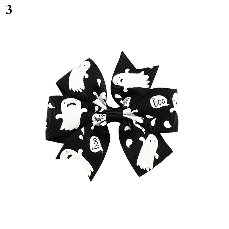 Halloween Girl Ribbed Tape Hair Clips Trick Or Treat Party Happy Halloween Party Decor For Home Halloween Gifts Bowknot Hairpin