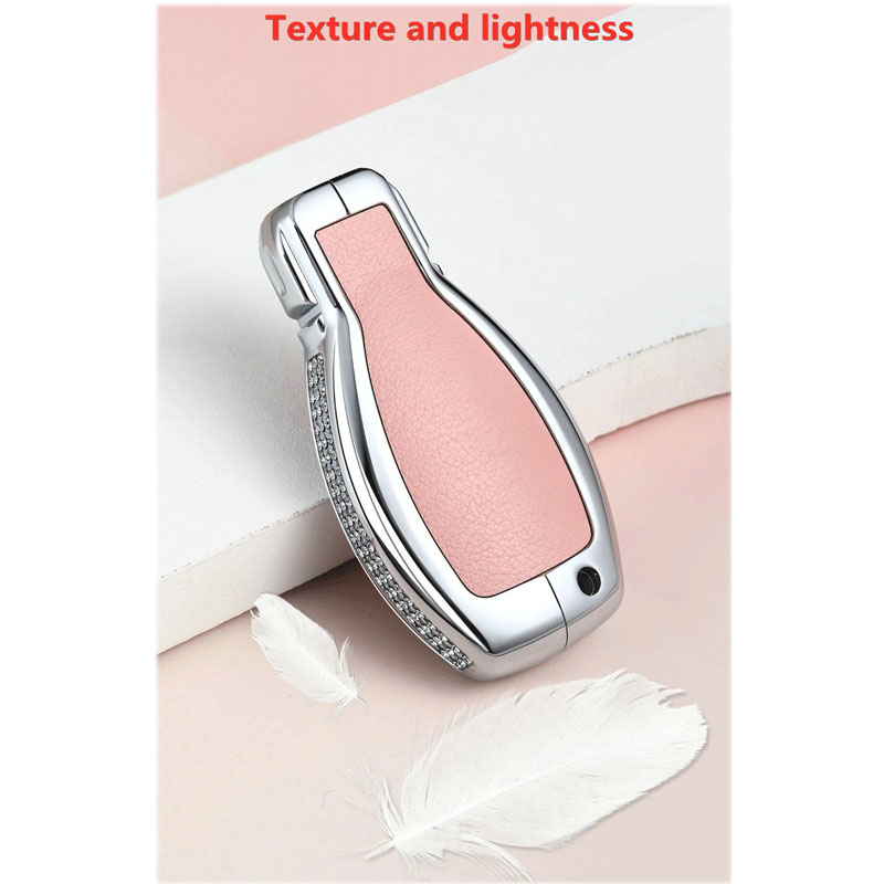 Vehicle Keys Covers Dia Zinc Alloy Leather Car Bag Case Key Holder For Mercedes Benz W203 W210 W211 W124 W202 W204 AMG Accessories