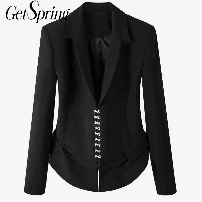 GETSPRING Women Blazer Black White Vintage Blazers Jackets Casual Fashion s Long Sleeve Loose Suit Coats 210601
GETSPRING Women Blazer Black White Vintage Blazers Jackets Casual Fashion s Long Sleeve Loose Suit Coats 210601