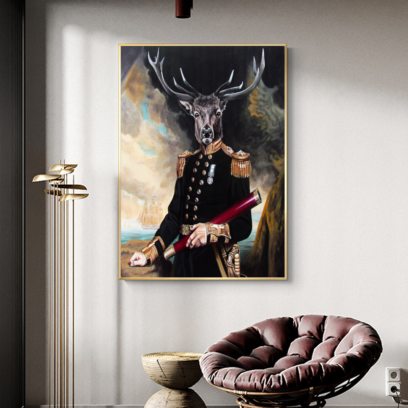 Abstract Deer Poster Canvas Painting Jazz Wall Art Pictures For Living Room Decoration Modern Home Decor Noble Animal Cuadros
