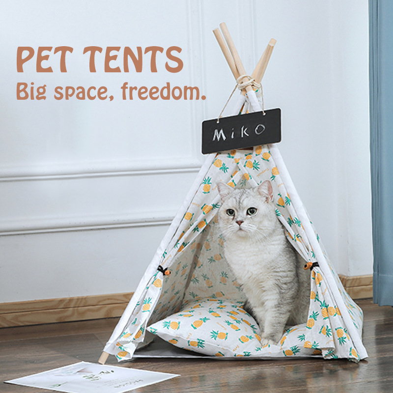 Pet Tent House Cat Bed Portable Teepee With Thick Cushion And 6 Colors Available For Dog Puppy Excursion Indoor(Free Fish Toy)
Pet Tent House Cat Bed Portable Teepee With Thick Cushion And 6 Colors Available For Dog Puppy Excursion Indoor(Free Fish Toy)