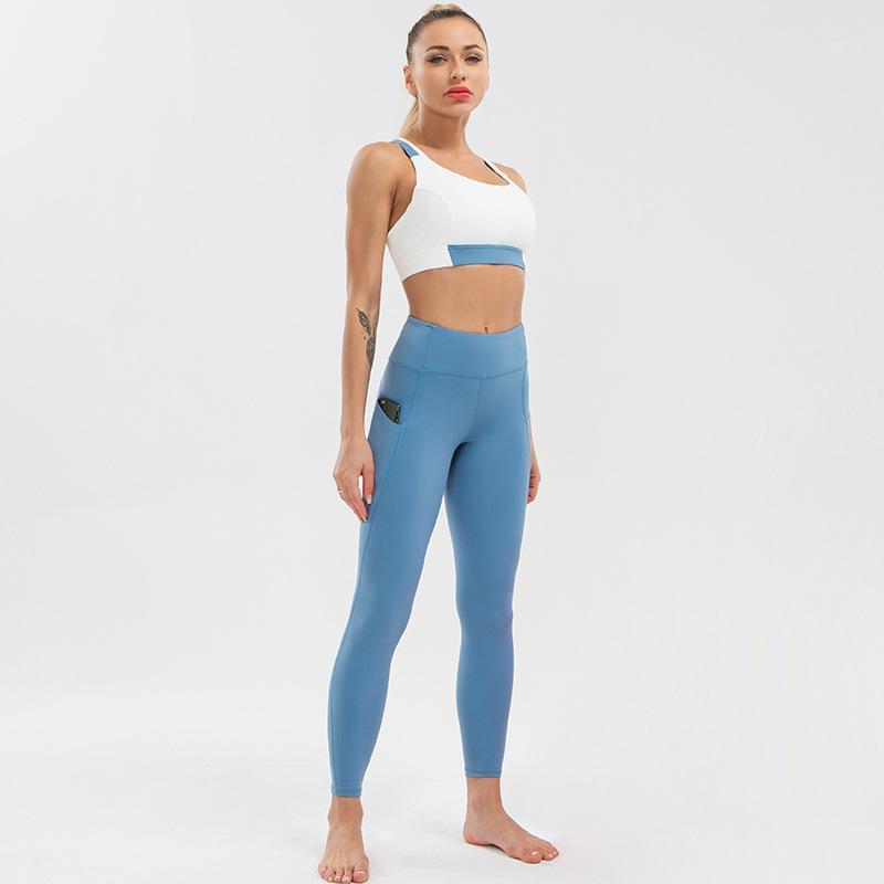 Yoga Outfit Spandex Suit With Pocket Legging Women For Fitness Sports Bra Tights Workout Set Gym Clothe 2 Piece, Blue
Yoga Outfit Spandex Suit With Pocket Legging Women For Fitness Sports Bra Tights Workout Set Gym Clothe 2 Piece, Blue