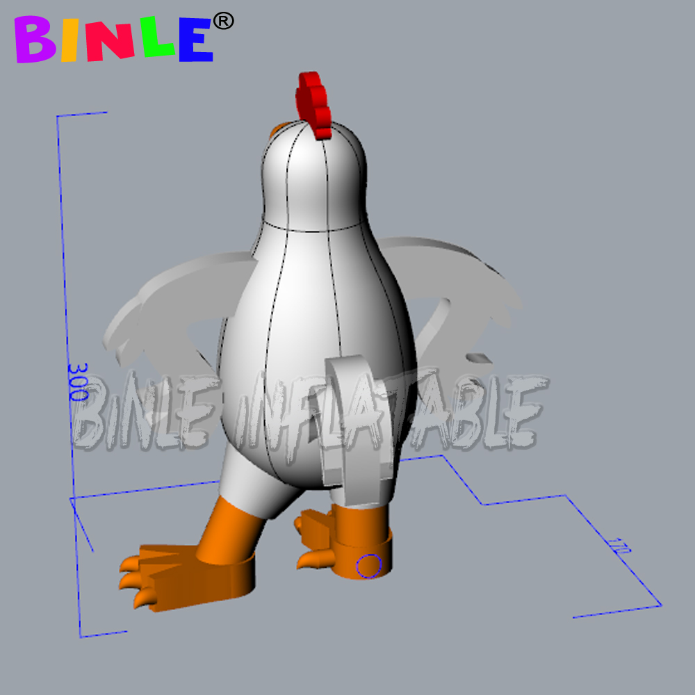 Festival Custom Lifelike Giant Inflatable Rooster/Cock Animal/Advertising Chicken With Air Blowers