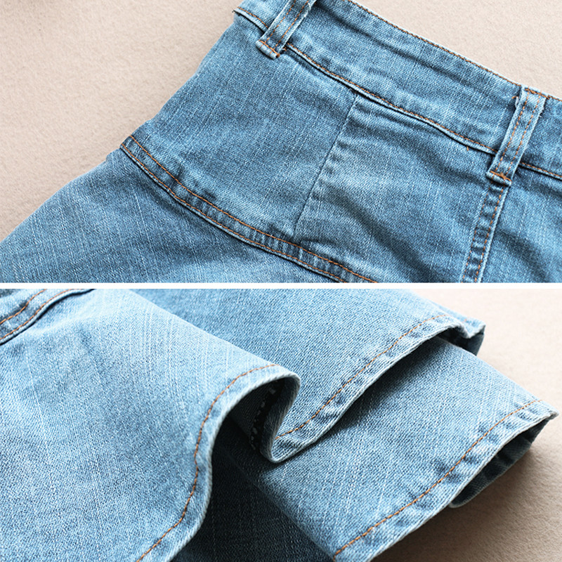 2021 Summer Low Waist A Line Denim Skirt Women Sexy Pleated Mini Jeans Skirts Korean Style Casual Faldas Mujer 210309