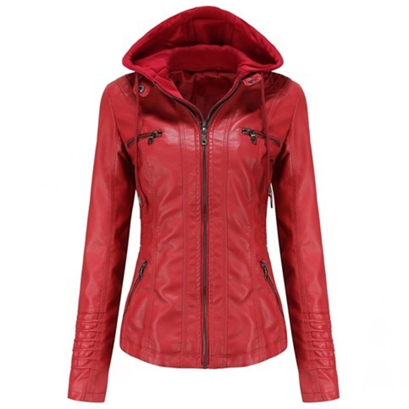 New Women Autumn Winter Faux Soft Leather Jackets Coats Lady Black PU Zipper Epaule Motorcycle Streetwear T200828