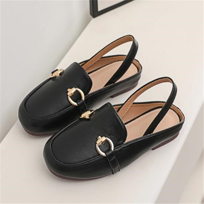 2022 Summer New Style Girls Slipper Sandal Horsebit kids Girls Fashion Leather Shoes Slip-on Loafer Children's Flats Shoe