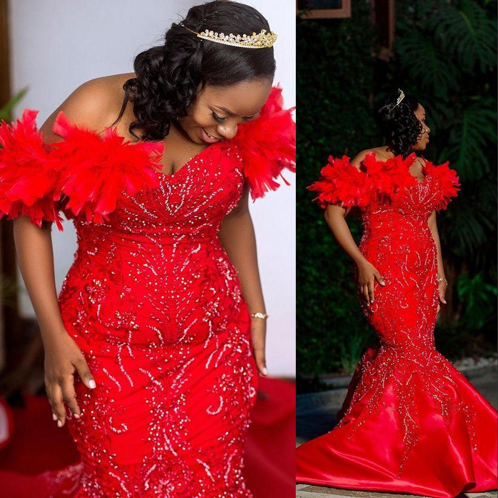 2021 Dark Red Luxury Arabic Aso Ebi Sexy Evening Dresses Wear Off Shoulder Feather Mermaid Long Crystal Beaded Bling Prom Gowns Plus Size Party Dress Chapel Train, Green
2021 Dark Red Luxury Arabic Aso Ebi Sexy Evening Dresses Wear Off Shoulder Feather Mermaid Long Crystal Beaded Bling Prom Gowns Plus Size Party Dress Chapel Train, Green