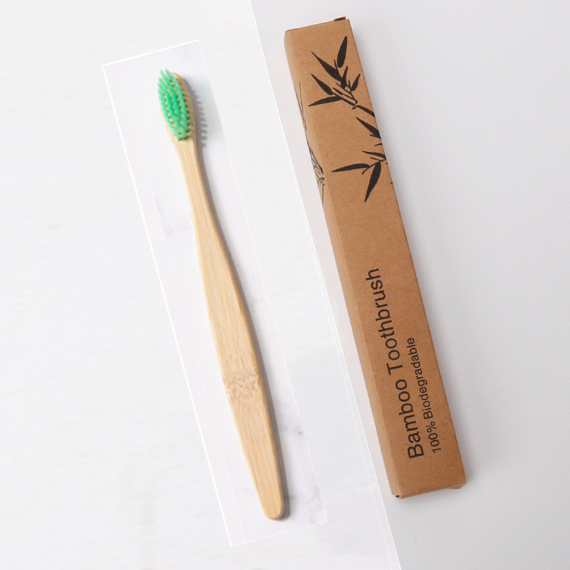 Disposable Bamboo Toothbrush Charcoal Wooden Colorful Cleaning Tooth Brush For Travel Hotel Home