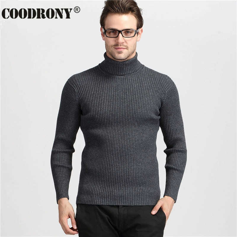 COODRONY Winter Thick Warm Cashmere Sweater Men Turtleneck Mens Sweaters Slim Fit Pullover Men Classic Wool Knitwear Pull Homme 210818