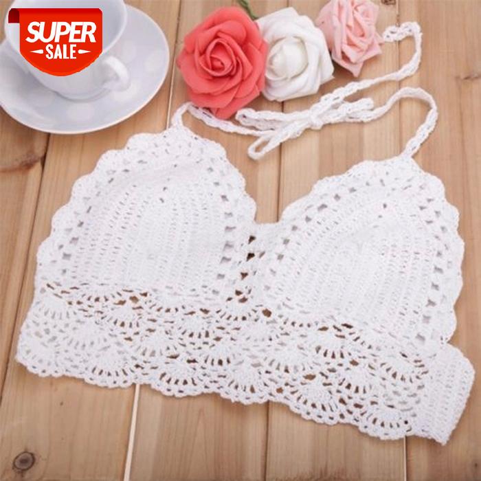 Women Crochet Lace Bralette Knit Bra Boho Beach Casual Halter Cami Crop Top #b54T, White
Women Crochet Lace Bralette Knit Bra Boho Beach Casual Halter Cami Crop Top #b54T, White