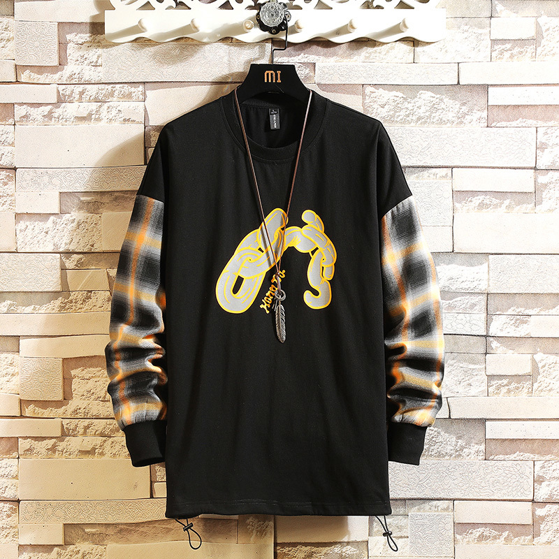 Long Sleeves Men's Print White Black Patchwork Tshirts 2021 New Spring Autumn Clothes Hip Hop T-shirt Top Tees 1jkz, Hx1233 1 
Long Sleeves Men's Print White Black Patchwork Tshirts 2021 New Spring Autumn Clothes Hip Hop T-shirt Top Tees 1jkz, Hx1233 1