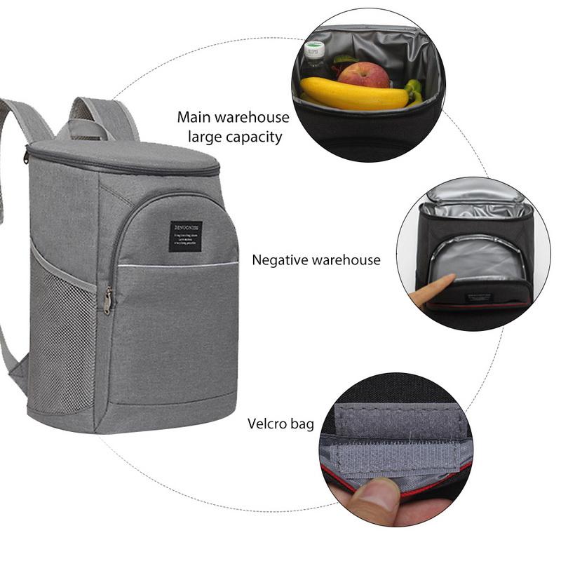 Outdoor Bags 18L Thermal Cooler Bag Waterproof Thickened Large Insulated Shoulder Picnic Backpack Double Deck Light Ice Pack