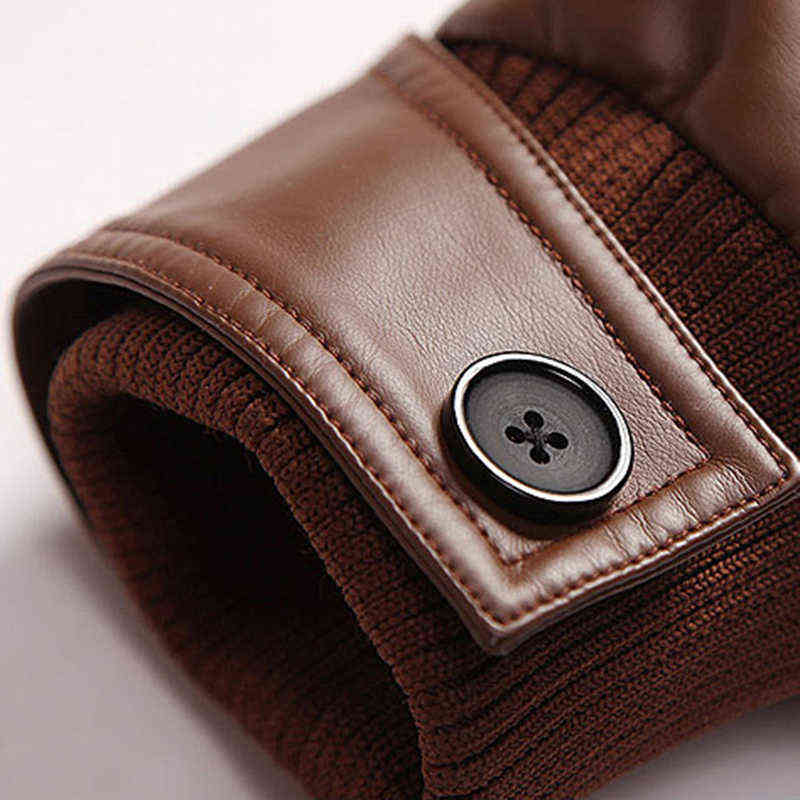 Fashion Motorcycle Leather Jackets Men Leather Coat Casual Slim Coats With Zipper Man Outerwear Stand Collar Jackets Jaqueta 211111