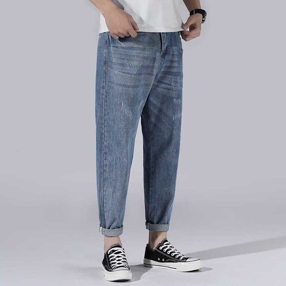 2021 New Hip Hop Harem Brem Broad Brim Vintage Streetwear, Brem-length Denim Pants, Ankle-length Men's Clothes. Kxmb, Blue
2021 New Hip Hop Harem Brem Broad Brim Vintage Streetwear, Brem-length Denim Pants, Ankle-length Men's Clothes. Kxmb, Blue