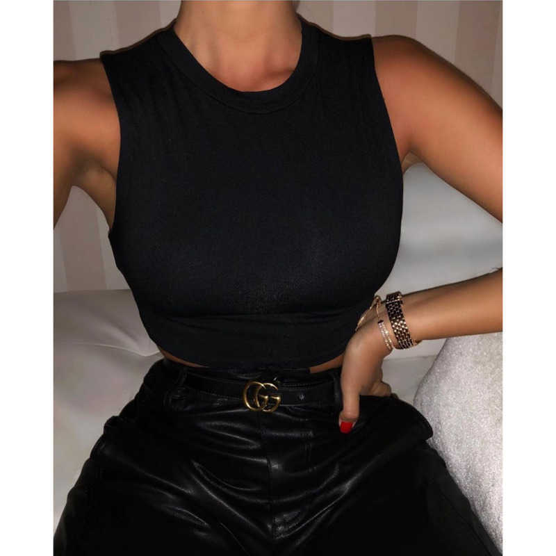 DEAT Women High Elastic Waist Sleeveless Short Vest Solid Color Slim Two Piece Set Fashion Spring Summer 11B442 210709