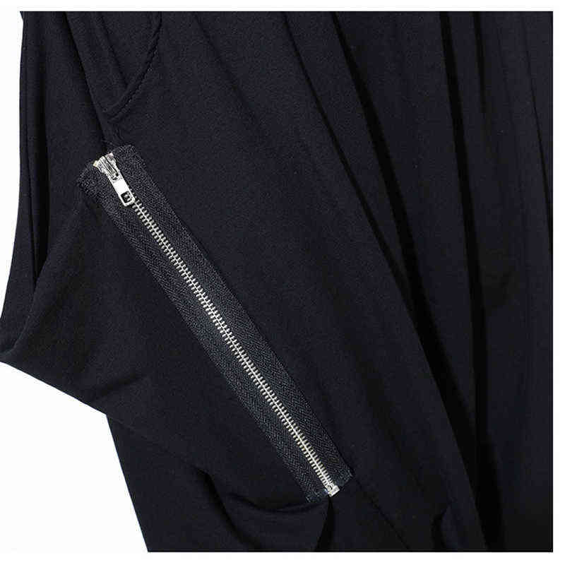 High Quality Spring Fashion Loose Casual Elastic Waist Black Harem Pants Women's Trouser All-match YC79501 211115