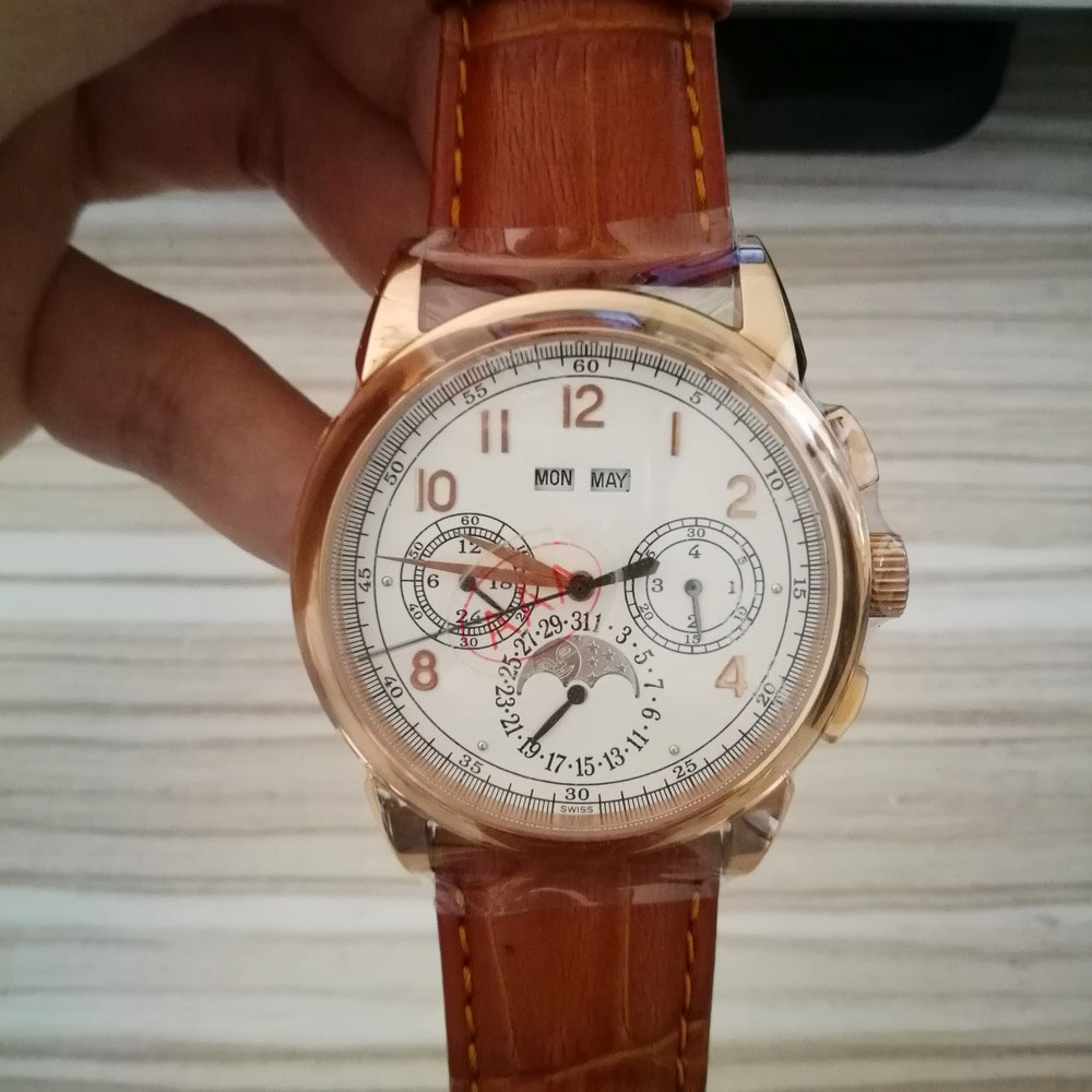 luxury watch men PP 43mm All the small dials work automatic mechanical stainless steel sweeping leather Strap reloj hombre rose gold, Add waterproof process (service)
luxury watch men PP 43mm All the small dials work automatic mechanical stainless steel sweeping leather Strap reloj hombre rose gold, Add waterproof process (service)