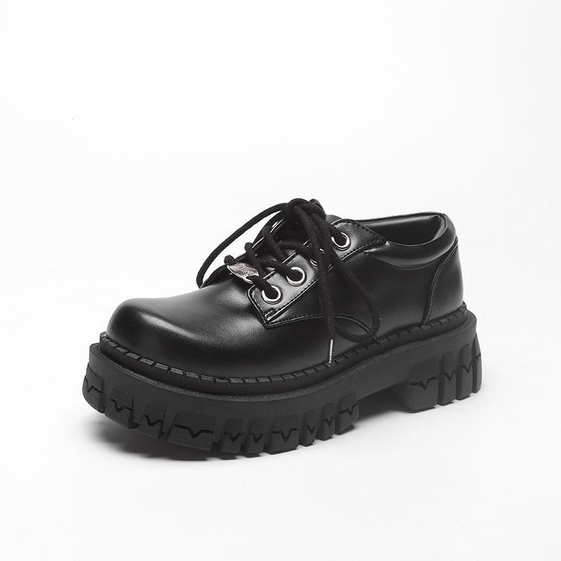 Dress Shoes Spring Delias Leather Thick Bottom Platform Female Japanese Big Head Single College British Style Women's